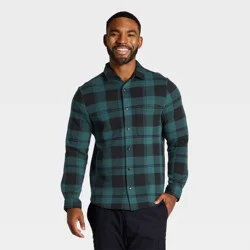 Men's Shirt Jacket - All In Motion™ Teal Plaid S