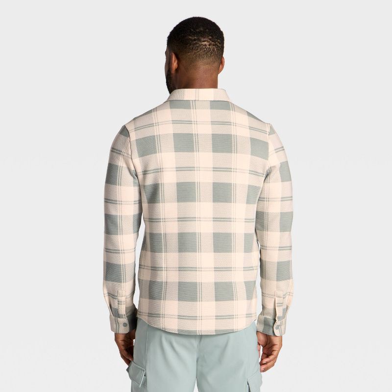 slide 2 of 3, Men's Shirt Jacket - All In Motion™ Green Plaid M, 1 ct