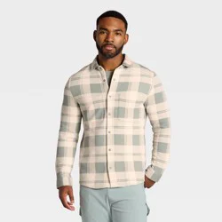 Men's Shirt Jacket - All In Motion™ Green Plaid XL