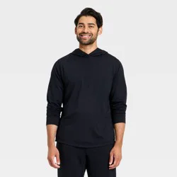 Men's Long Sleeve Soft Stretch Hooded Top - All In Motion™ Black S