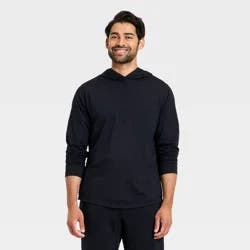 Men's Long Sleeve Soft Stretch Hooded Top - All In Motion™ Black L