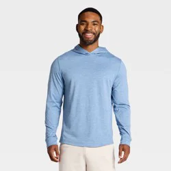 Men's Long Sleeve Soft Stretch Hooded Top - All In Motion™ Light Blue XXL