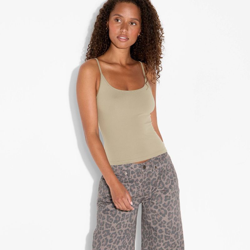 slide 1 of 4, Women's Scoopneck ButterBliss Camisole - Wild Fable™ Dark Taupe L, 1 ct