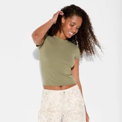 Women's Short Sleeve Crewneck ButterBliss T-Shirt - Wild Fable™ Sage Green XL