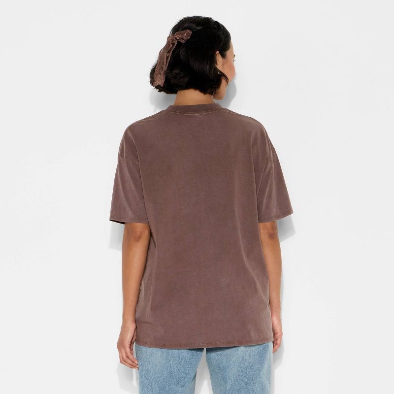 slide 3 of 4, Women's Loose Fit Short Sleeve Crewneck Oversized Graphic T-Shirt - Wild Fable™ Brown Bears S, 1 ct