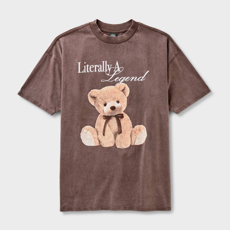 slide 4 of 4, Women's Loose Fit Short Sleeve Crewneck Oversized Graphic T-Shirt - Wild Fable™ Brown Bears S, 1 ct