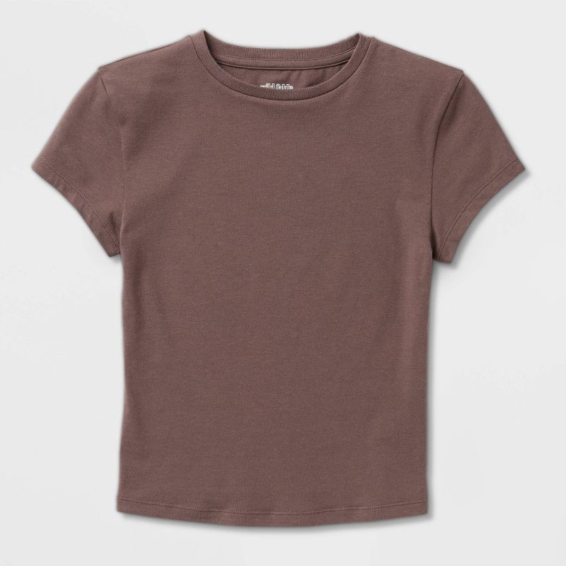 slide 4 of 4, Women's Short Sleeve Crewneck T-Shirt - Wild Fable™ Brown XL, 1 ct