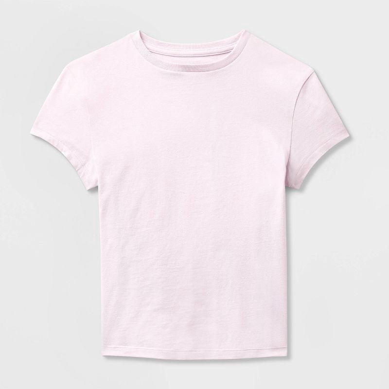 slide 4 of 4, Women's Short Sleeve Crewneck T-Shirt - Wild Fable™ Light Purple S, 1 ct