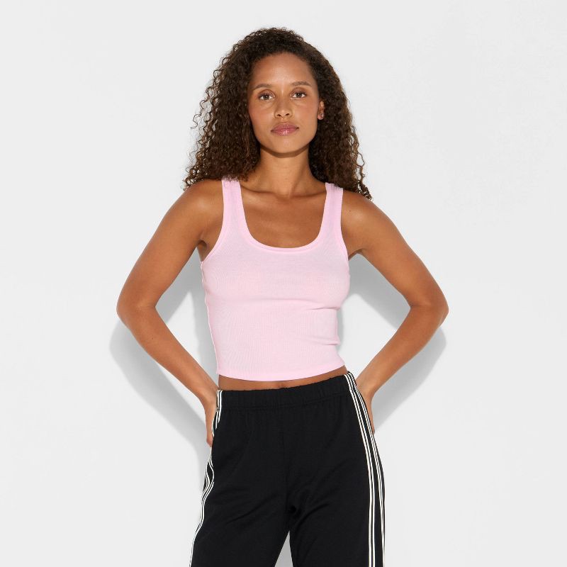 slide 2 of 4, Women's Slim Fit Tank Top - Wild Fable™ Light Pink L, 1 ct