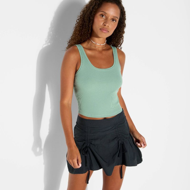 slide 1 of 4, Women's Slim Fit Tank Top - Wild Fable™ Fern Green M, 1 ct