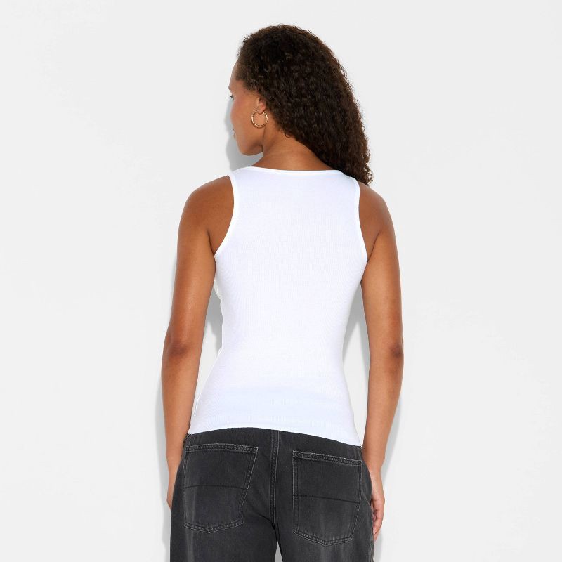 slide 3 of 3, Women's 90's Tank Top - Wild Fable™ White M, 1 ct