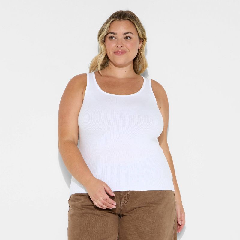 slide 2 of 3, Women's 90's Tank Top - Wild Fable™ White XXL, 1 ct