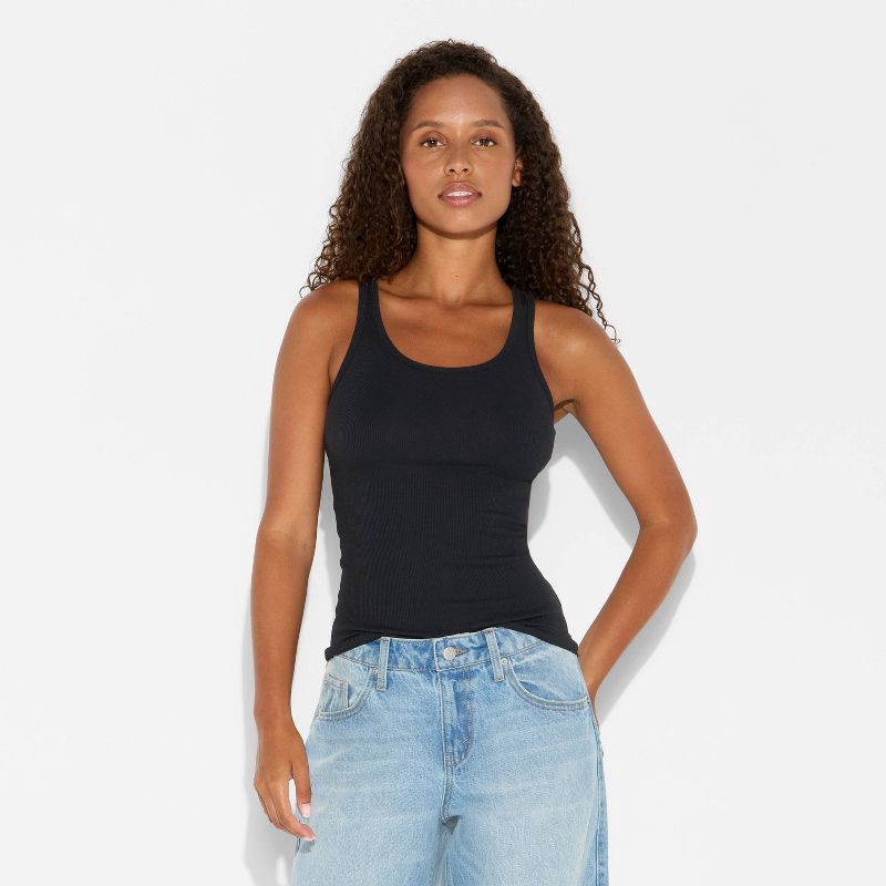 slide 2 of 3, Women's 90's Tank Top - Wild Fable™ Black XXS, 1 ct
