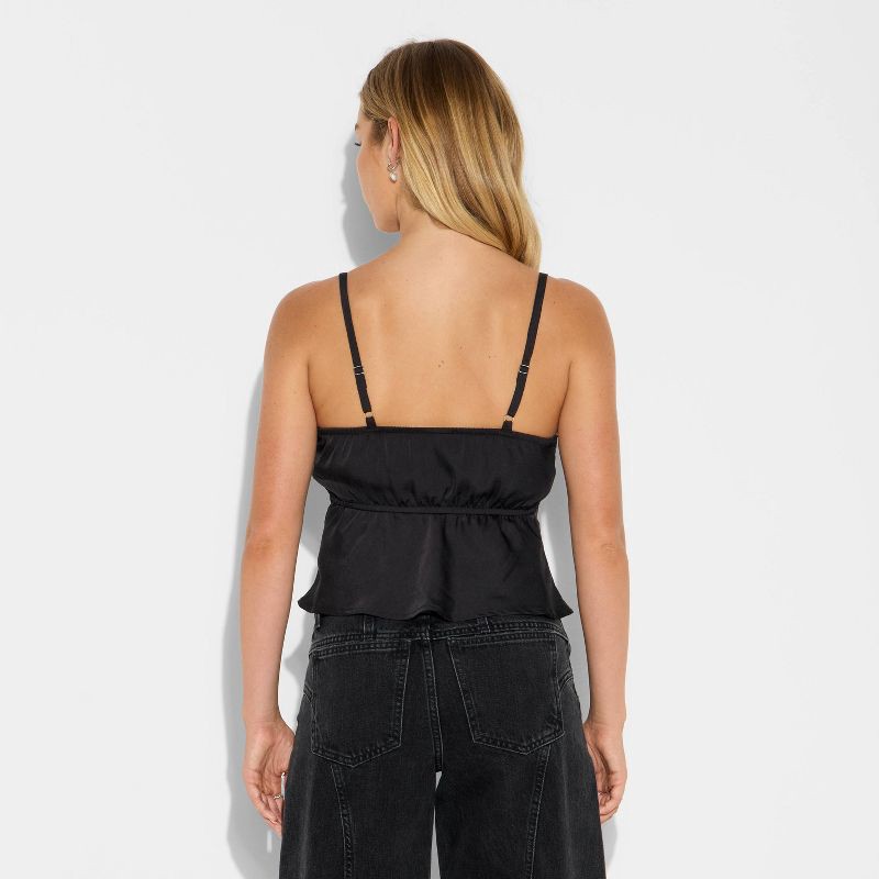 slide 3 of 3, Women's Lace Trim Tank Top - Wild Fable™ Black S, 1 ct