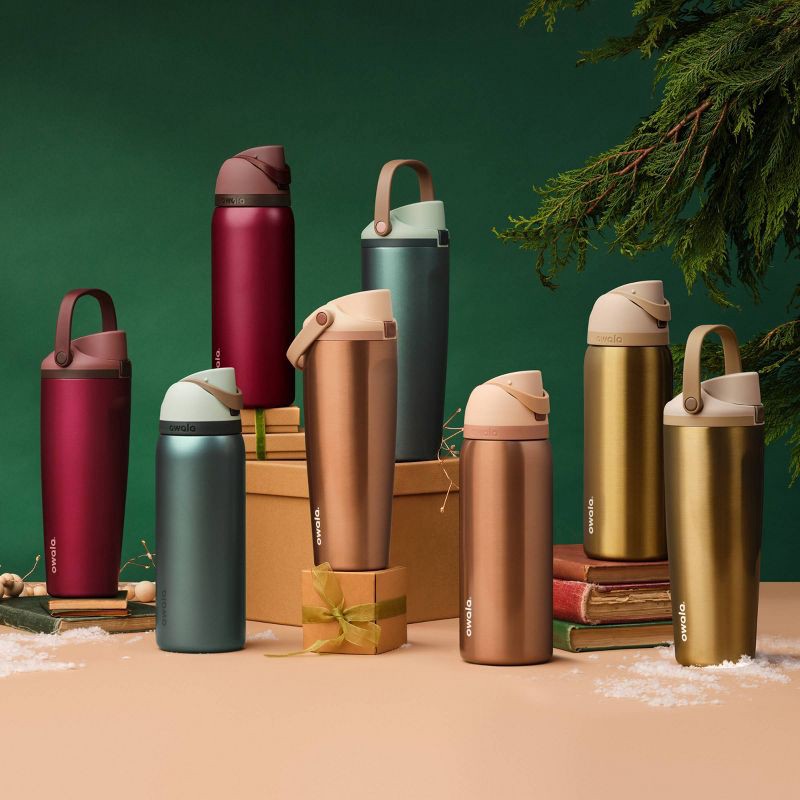 slide 8 of 8, Special Edition Holiday Owala 32oz Stainless Steel FreeSip Water Bottle - In Good Company, 32 oz
