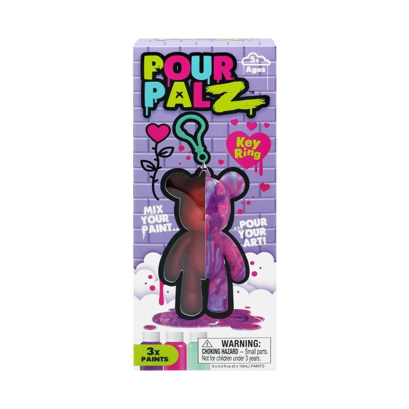slide 6 of 9, Toy Monster Pour Palz DIY Paint Bear Mini Keychain "Colors May Vary", 1 ct