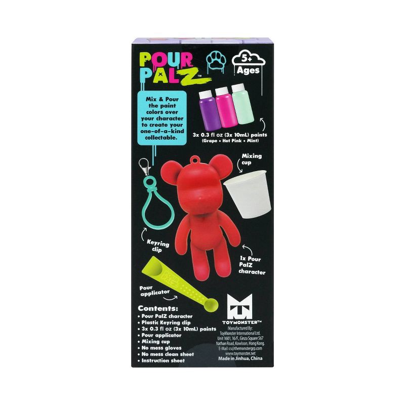 slide 7 of 9, Toy Monster Pour Palz DIY Paint Bear Mini Keychain "Colors May Vary", 1 ct