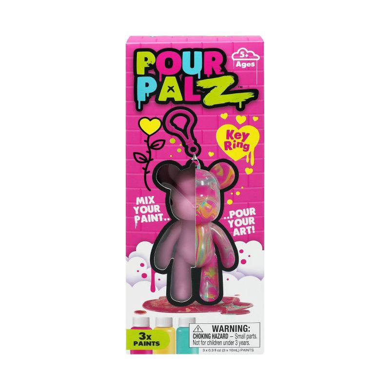 slide 8 of 9, Toy Monster Pour Palz DIY Paint Bear Mini Keychain "Colors May Vary", 1 ct