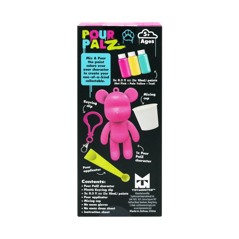 slide 9 of 9, Toy Monster Pour Palz DIY Paint Bear Mini Keychain "Colors May Vary", 1 ct