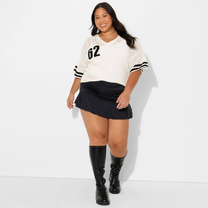 slide 1 of 3, Women's Ruched Knit Mini A-Line Skort - Wild Fable™ Black XXL, 1 ct