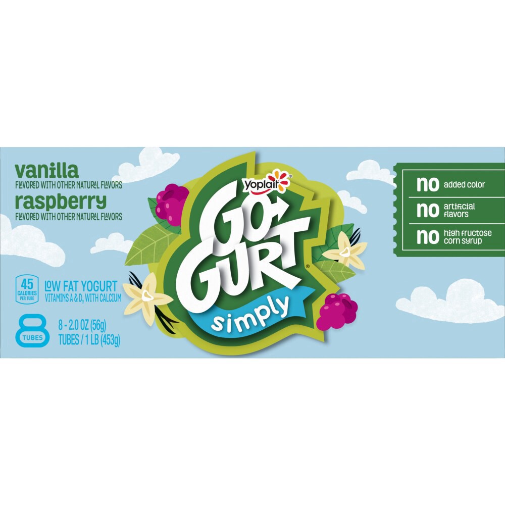 slide 4 of 6, Go Gurt Vanilla And Raspberry Kids Low Fat Yogurt Tubes, 8 ct; 2 oz