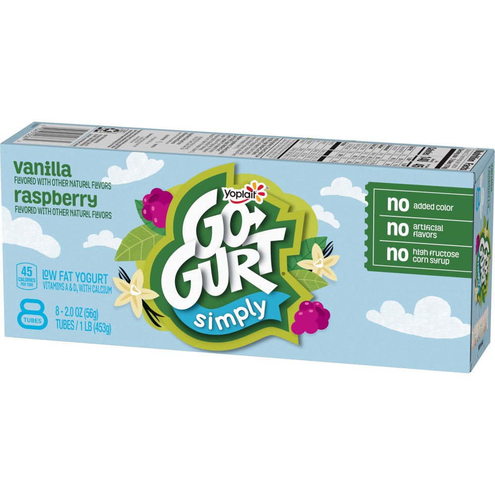 slide 6 of 6, Go Gurt Vanilla And Raspberry Kids Low Fat Yogurt Tubes, 8 ct; 2 oz