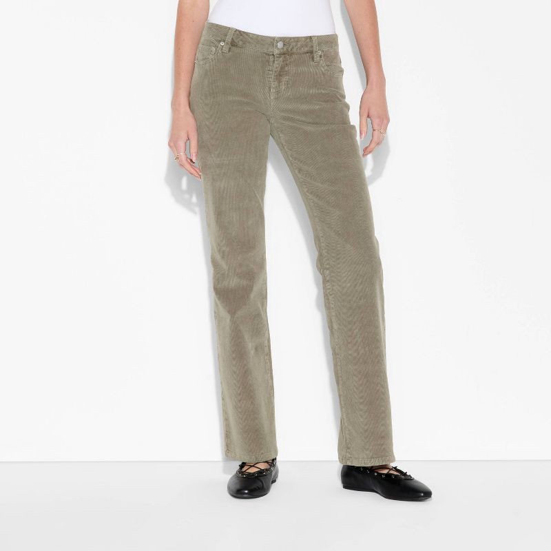 slide 2 of 3, Women's Corduroy Slim Boot Pants - Wild Fable™ Tan XXS, 1 ct