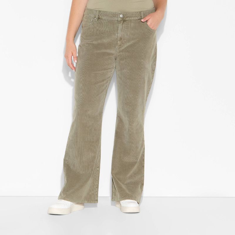slide 2 of 3, Women's Corduroy Slim Boot Pants - Wild Fable™ Tan XXL, 1 ct