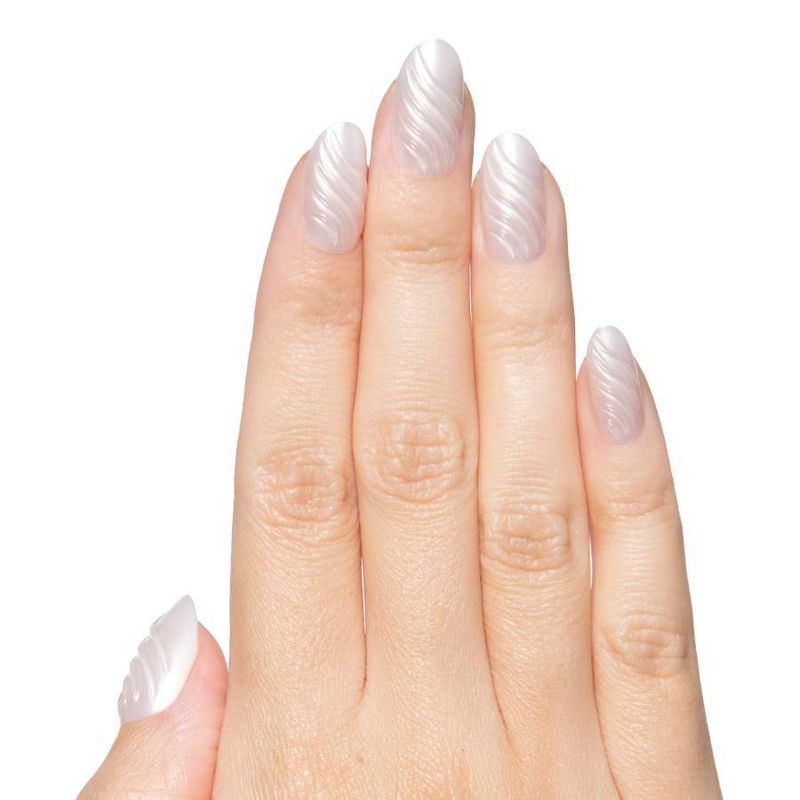 slide 2 of 5, Olive & June Press-On Fake Nails - Maximalist - M Oval - 3D Milky Swirl - 42ct, 42 ct