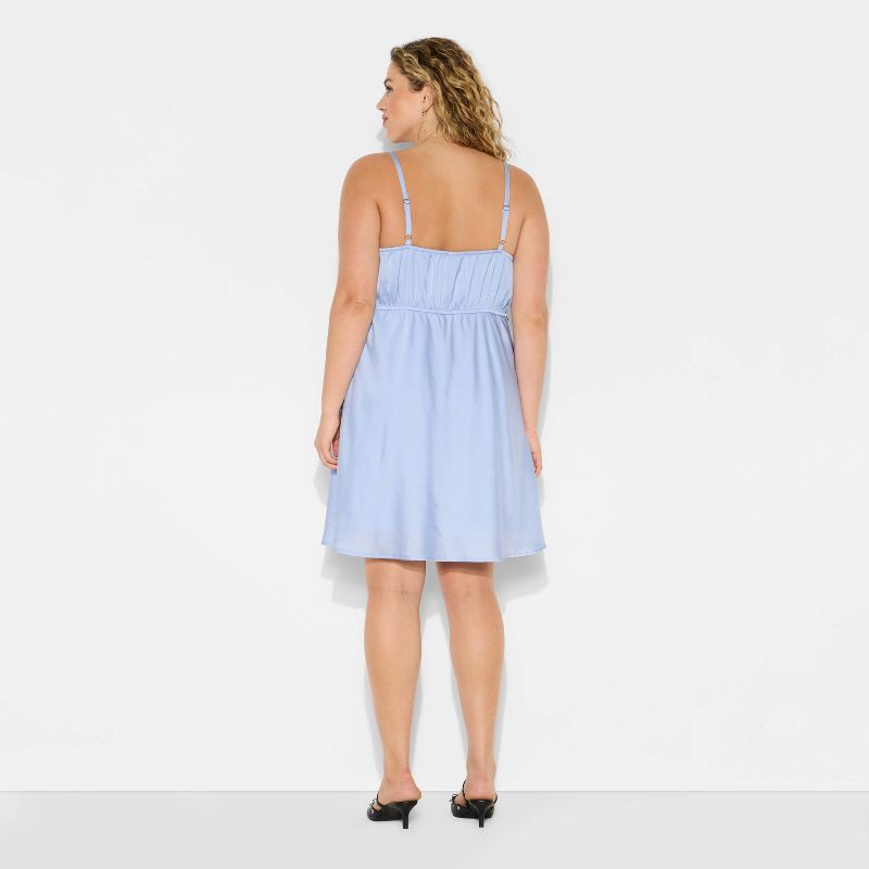 slide 3 of 3, Women's Lace Trim Mini Slip Dress - Wild Fable™ Light Blue XXL, 1 ct