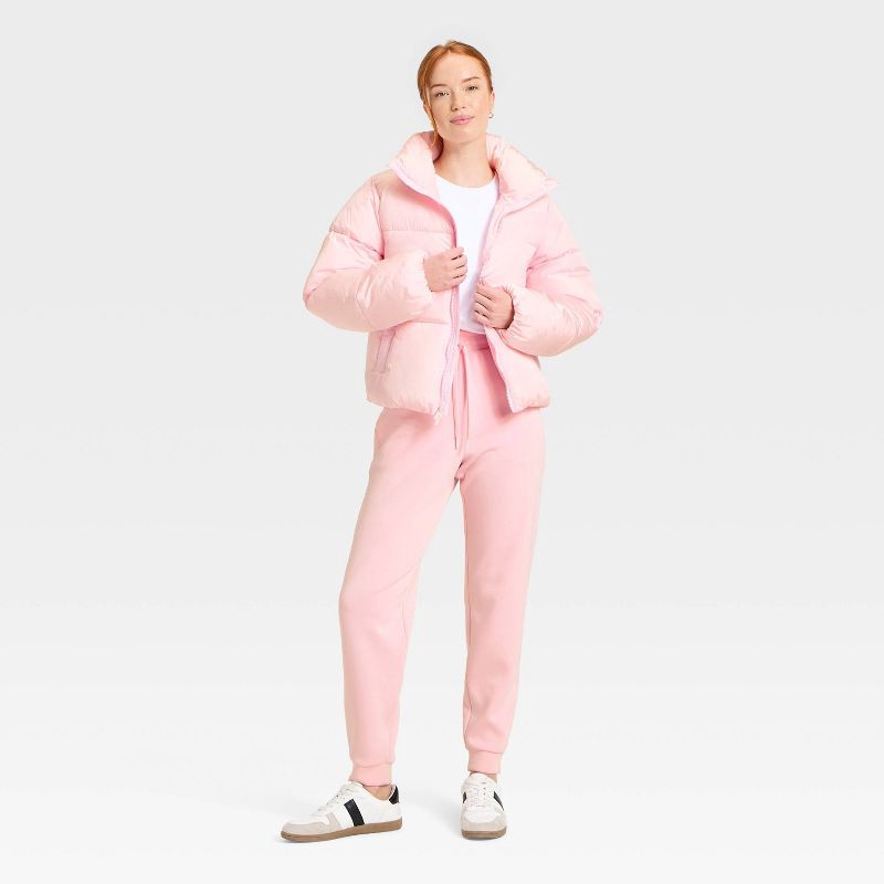 slide 3 of 5, Women's Puffer Jacket - All In Motion™ Light Pink M, 1 ct