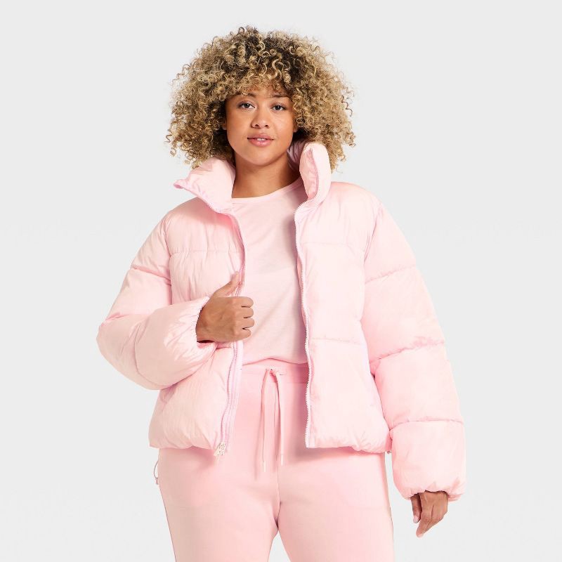 slide 4 of 5, Women's Puffer Jacket - All In Motion™ Light Pink L, 1 ct