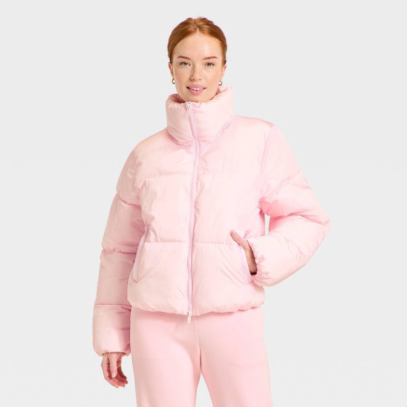 slide 1 of 5, Women's Puffer Jacket - All In Motion™ Light Pink XL, 1 ct