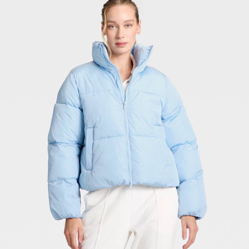 slide 3 of 5, Women's Puffer Jacket - All In Motion™ Light Blue M, 1 ct