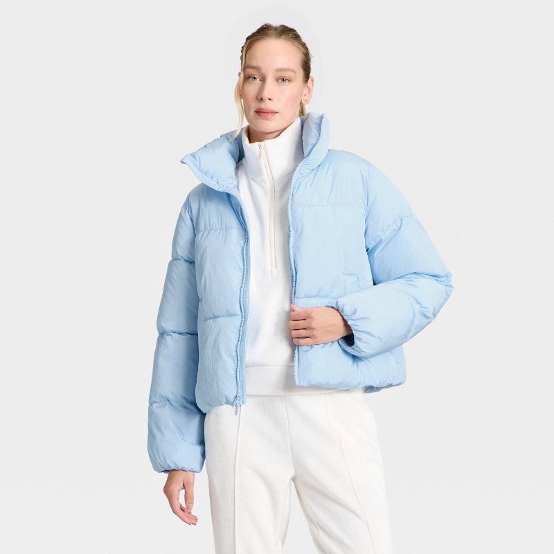 slide 1 of 5, Women's Puffer Jacket - All In Motion™ Light Blue XL, 1 ct