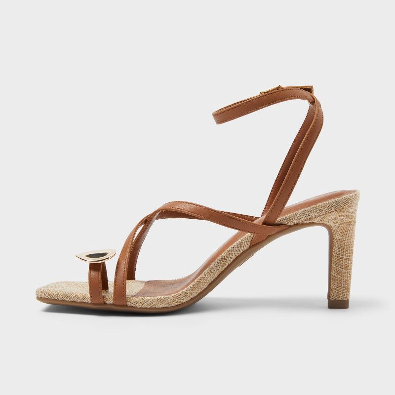 slide 2 of 4, Women's Capri Heels with Memory Foam Insole - A New Day™ Tan 6, 1 ct