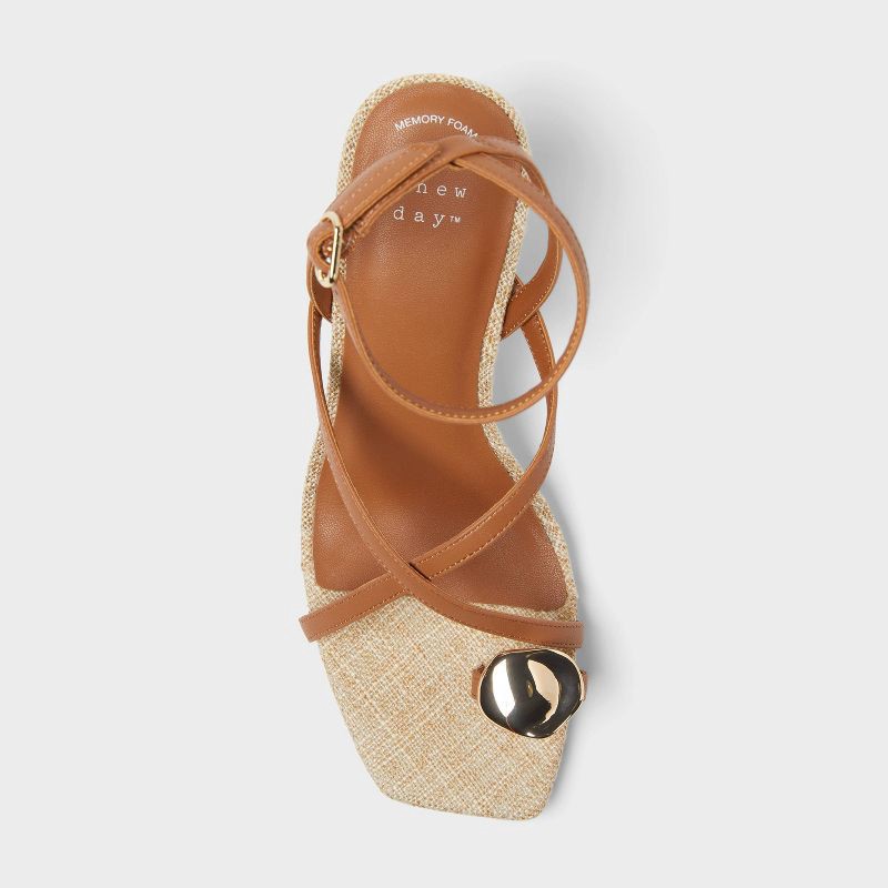 slide 3 of 4, Women's Capri Heels with Memory Foam Insole - A New Day™ Tan 6, 1 ct