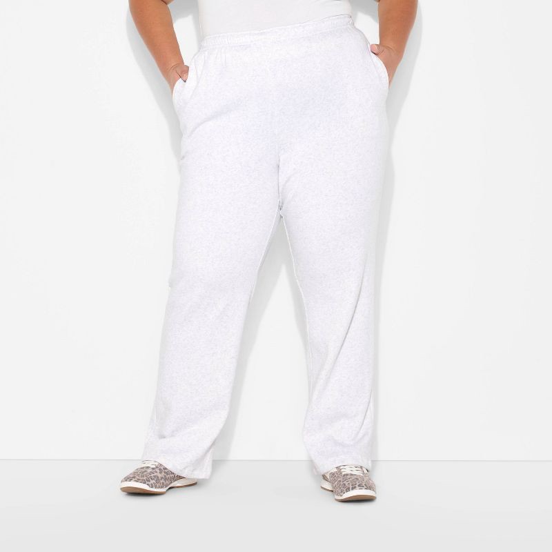 slide 2 of 3, Women's Mid-Rise Slim Straight Sweatpants - Wild Fable™ Heather Gray XXL, 1 ct