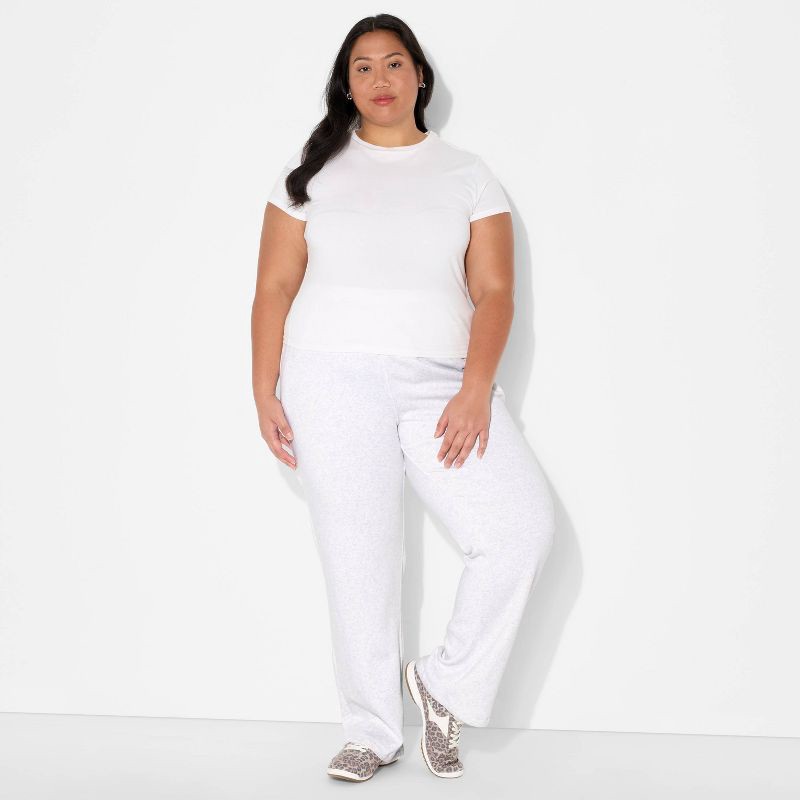 slide 1 of 3, Women's Mid-Rise Slim Straight Sweatpants - Wild Fable™ Heather Gray XXL, 1 ct