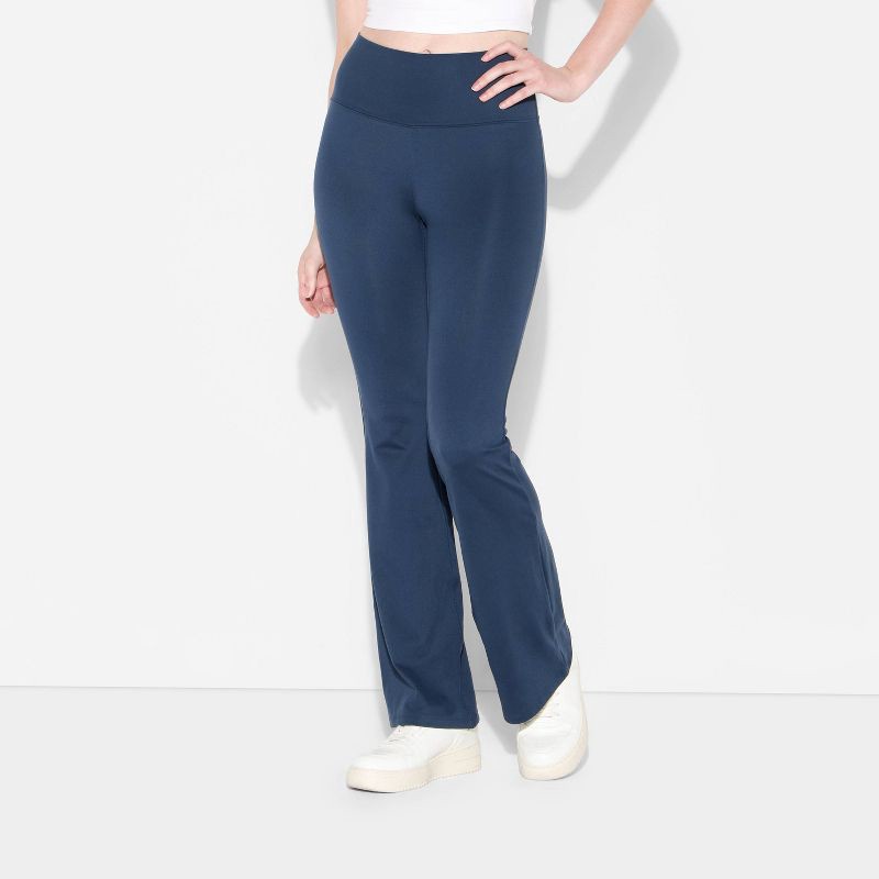 slide 2 of 3, Women's ButterBliss High-Waisted Flare Leggings - Wild Fable™ Dark Blue XL, 1 ct