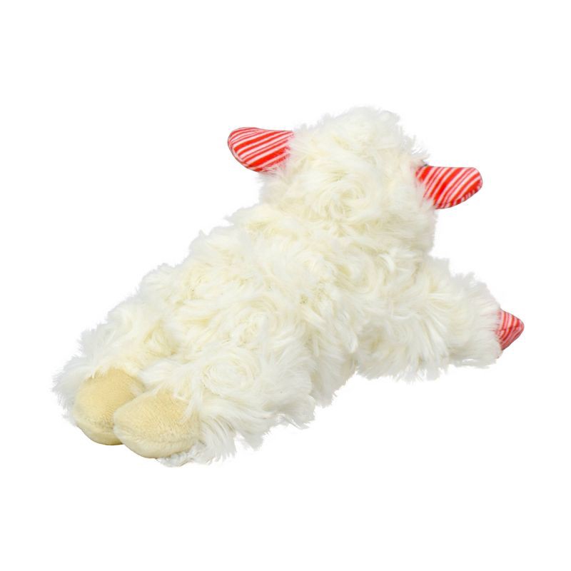 slide 4 of 6, Multipet Lamb Chop with Holiday Print Paws and Ears Dog Interactive Plush Toy, 1 ct