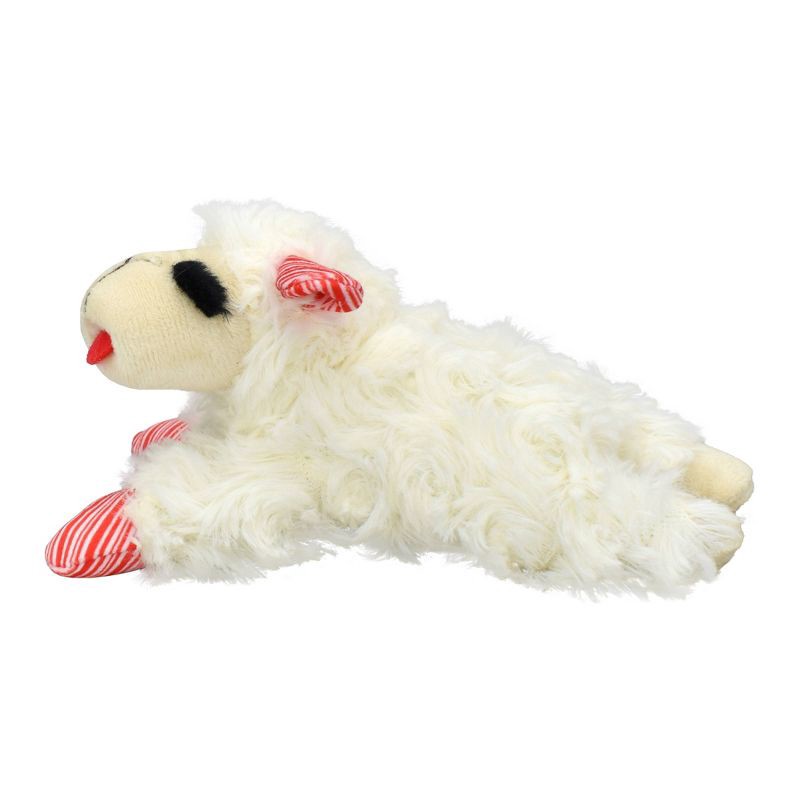 slide 6 of 6, Multipet Lamb Chop with Holiday Print Paws and Ears Dog Interactive Plush Toy, 1 ct