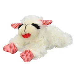 Multipet Lamb Chop with Holiday Print Paws and Ears Dog Interactive Plush Toy