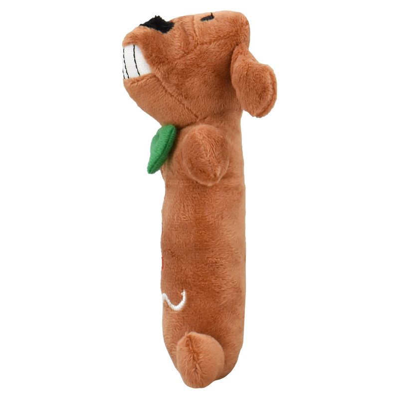 slide 3 of 4, Multipet Gingerbread Loofa Dog Interactive Plush Toy, 1 ct