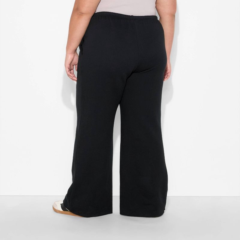 slide 3 of 3, Women's Mid-Rise Wide Leg Sweatpants - Wild Fable™ Black XXL, 1 ct