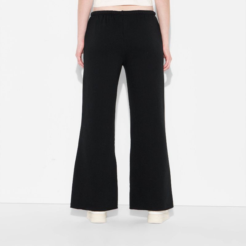 slide 3 of 3, Women's Mid-Rise Wide Leg Sweatpants - Wild Fable™ Black M, 1 ct