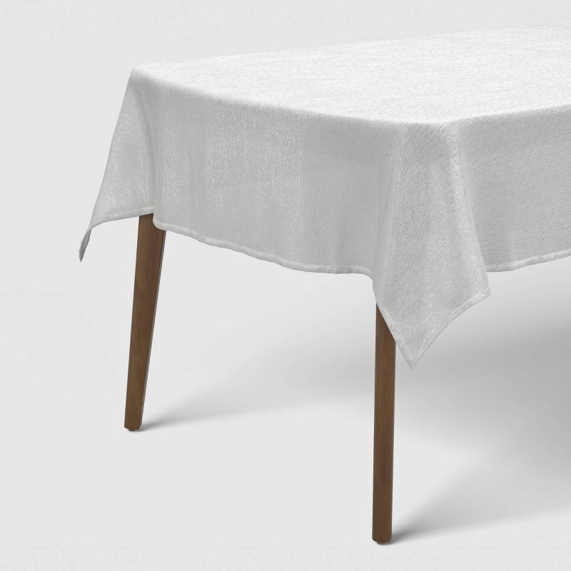 slide 1 of 3, 104"x60" Metallic Lurex Tablecloth - Threshold™, 1 ct