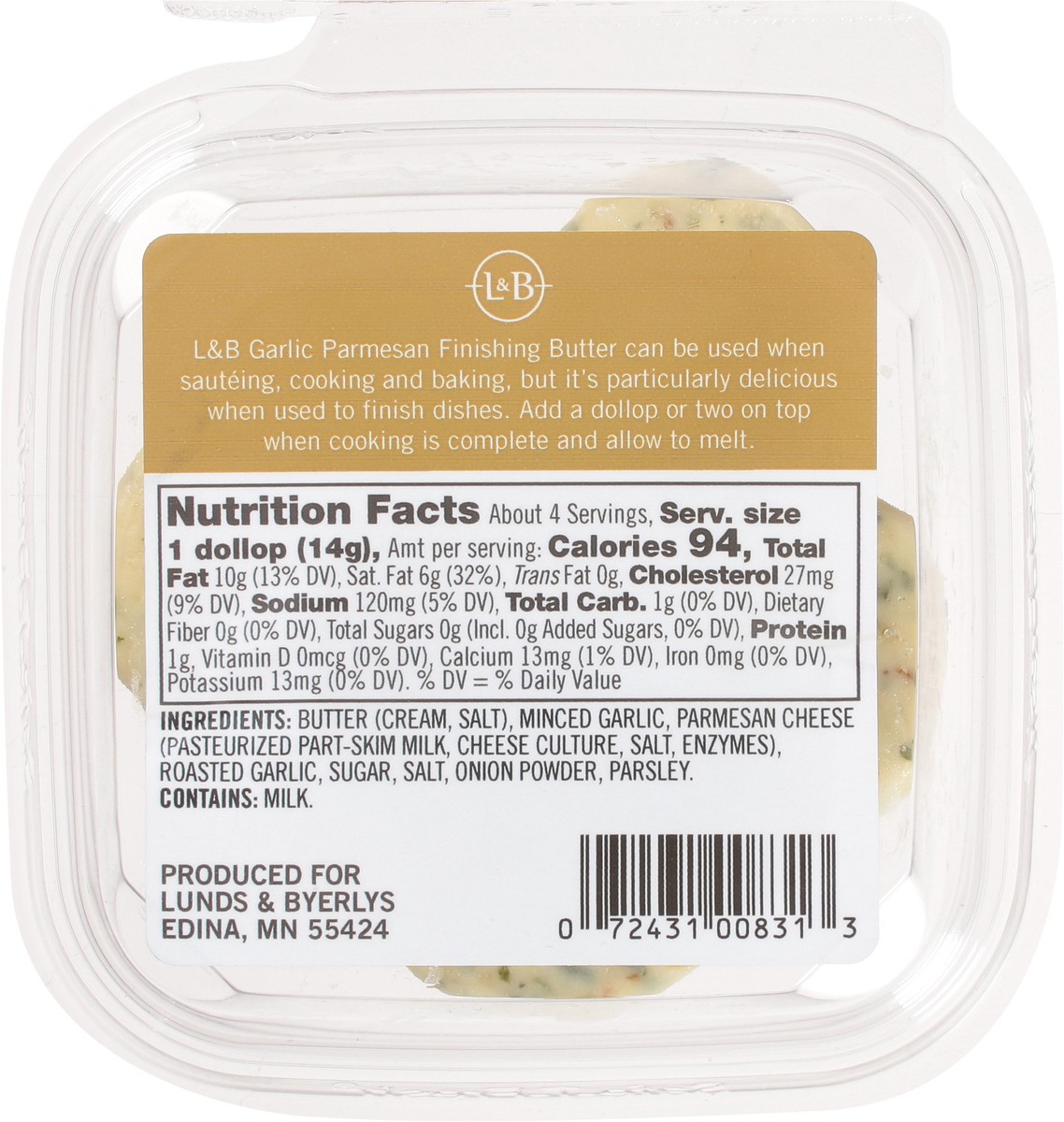 slide 2 of 13, L&B Creamy & Delicate Garlic Parmesan Butter 2 oz, 2 oz