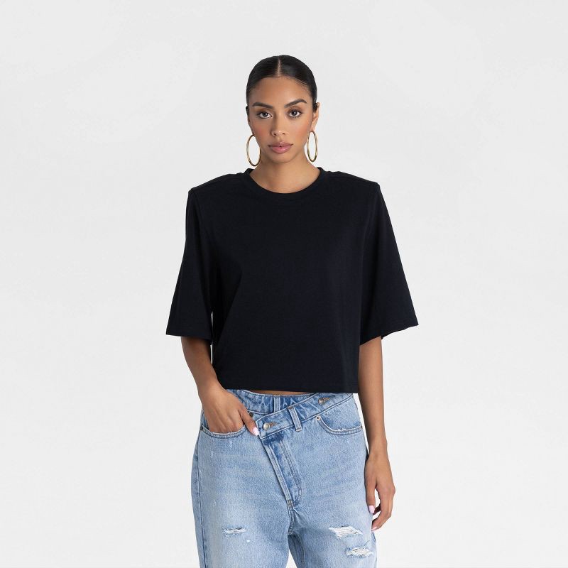 slide 1 of 3, KBB by KAHLANA Women's Short Sleeve T-Shirt 'The Trice Tee' - Black XL, 1 ct