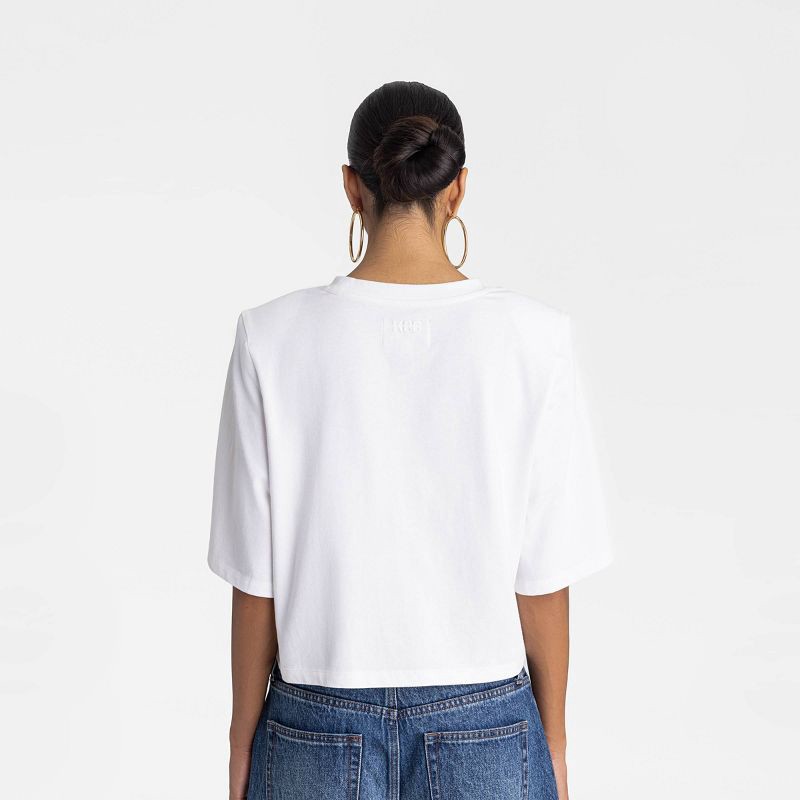 slide 2 of 3, KBB by KAHLANA Women's Short Sleeve T-Shirt 'The Trice Tee' - White M, 1 ct